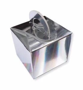 1 CAJA DE PESO GLOBO HOLOGRÁFICO PLATEADO FAVORES BODA REGALOS FIESTA CUMPLEAÑOS - Imagen 1 de 3