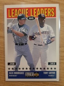 1997 COLLECTOR'S CHOICE ALEX RODRIGUEZ TONY GWYNN #56 MARINERS PADRES