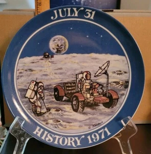 Vintage Commemorative Plate APOLLO XV JULY 31 1971 1st Vehicular Travel On Moon - Bild 1 von 7