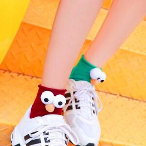 Big Eyes Patterned Socks - Short Cotton Kawaii Sock Women Footwear Accessories