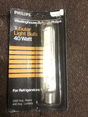 Vintage Westinghouse Tubular 40 Watt Light Bulb By Philips,BC40T6 1/2/2 Refridge - Image 1 of 2