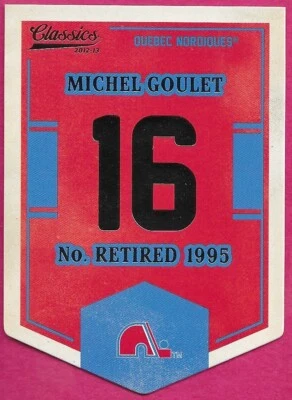 2012-13 NHL Panini Classics Signatures MICHEL GOULET #EN62 Banner Number Retired - Image 1 of 2