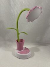 EUC Pink Flower w Leaves Desk Lamp for Kids LED Charging Table Lamp Micro USB