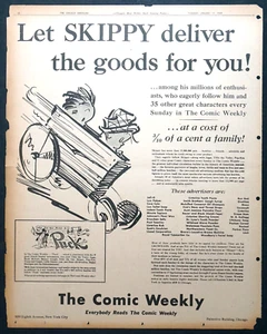 1933 Newspaper Full Page Comic Weekly Ad - Skippy - Picture 1 of 1