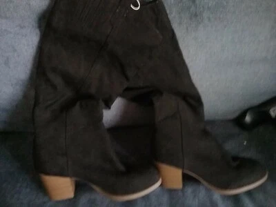 Botines antiguos azul marino de gamuza sintética para mujer talla 9 negros (NUEVOS) Foto 1 de 3