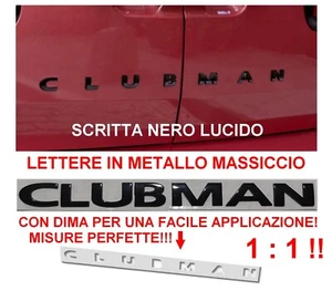 Stemma Clubman fregio Scritta per Mini Cooper ONE D SD JOHN WORKS NERO NERA Logo - Foto 1 di 8