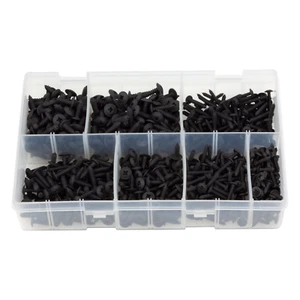 Caja surtida de tornillos autorroscantes negros 700 grifos de taller con brida Pozi DIY - Imagen 1 de 2