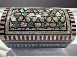 Handmade Mother Of Pearl Middle Eastern Jewelry Box 8”x5”x4” - Picture 1 of 22