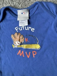 NWT NEW YORK NY METS BABY NEWBORN SHIRT MLB FUTURE MVP BLUE 3 6 MONTHS BASEBALL - Picture 1 of 3