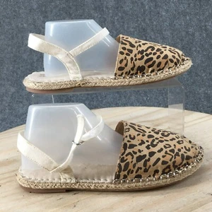 GAP Shoes Youth 5 Espadrilles Beige Fabric Comfort Round Toe Leopard Print - Picture 1 of 14