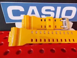 Casio Watch Band GA-100 A-9 Shiny Mustard Yellow Rubber G-Shock Strap - Picture 1 of 5