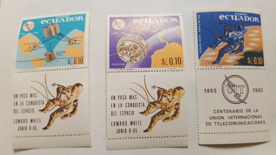 M) 1966, ECUADOR, I CENTENARIO DE LA UNIÓN INTERNACIONAL DE TELECOMUNICACIONES, TEL Foto 1 de 1