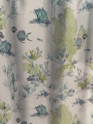 Coastal Collection Beach SeaShell Underwater Fish Shower Curtain 72"x72" Cotton - Image 1 of 4