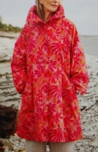 Gudrun Sjoden Mantel Kaprifol Lagenlook Floral Cotton Pink Rain wind Jacket L - Picture 1 of 16