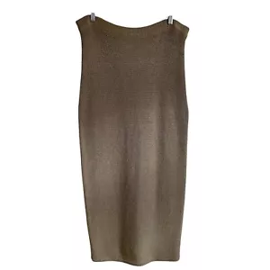 J. Peterman Knit skirt Sleeveless Silk Blend Sheath skirt Tan Size L - Picture 1 of 9