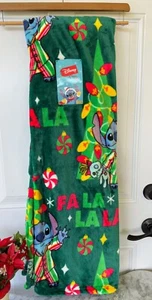 Disneys Stitch And Scrump PJ  FA LA LA 50 X 70” Christmas Lights Throw Blanket - Picture 1 of 4