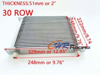通用 30 ROW AN-10AN 通用发动机变速器油冷却器银色 — 第 1/4 张图片