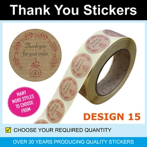 35mm Papier Kraft Cire Fondre Thank You Stickers / Étiquettes - Seulement pour - Picture 1 of 28