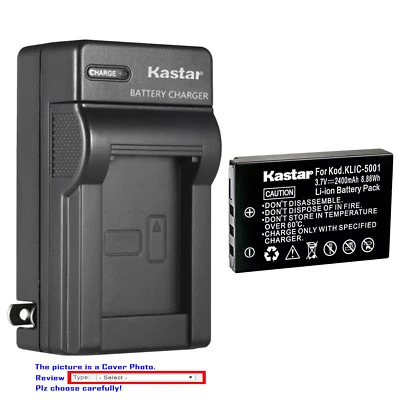 Cargador de pared de batería Kastar para Kodak KLIC-5001 y Kodak EasyShare DX7590 Zoom Foto 1 de 4