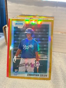 2010 Bowman Chrome Draft Prospects Gold Refractors Christian Colon/50! CS31