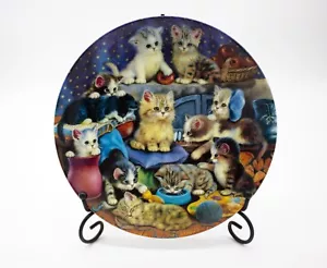 Bradford Exchange 8" piatto gatti vivace business Jurgen Scholz 1997 porcellana - Foto 1 di 3