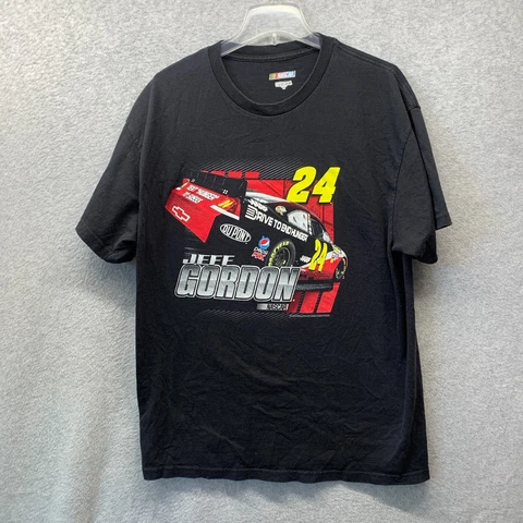 Jeff Gordon Shirt Adult Extra Large XL Black Cotton Y2K Nascar Racing Mens Cover