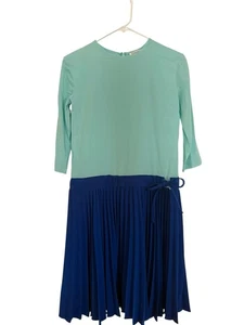 Vestido Zaikamoya Dos Tonos Azul Plisado (A449) - Imagen 1 de 10
