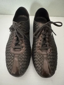 Cole Haan Nik Air Woven Leather Sneakers D23434 Brown Size 9B Made in India - Picture 1 of 11