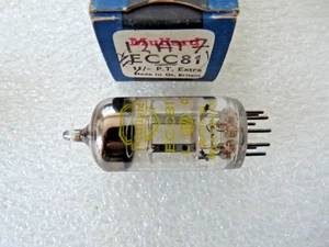 Mullard ECC81 12AT7 Yellow Print NOS Valve Tube Amplitrex Tested GM% 100 102 - Picture 1 of 3