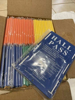 Qty 54 New Class A Plastic Classroom 9"x6" Hall Pass Holders High Visibility - Image 1 of 3