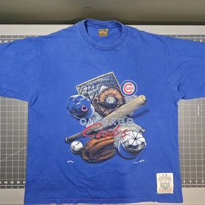 Vintage Chicago Cubs Tshirt XL Nutmeg 90s Singlestitch Baseball Cooperstown MLB - Picture 1 of 10