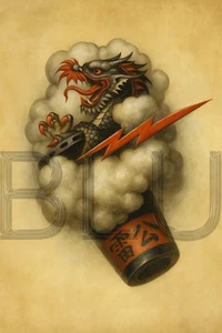 Sailor Jerry Mystical Dragon 14 x 11" Photo Print - Picture 1 of 1