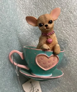 Just My Cup of Tea Chihuahua Dog in Teacup Figurina Collezione Hamilton No Box - Foto 1 di 5