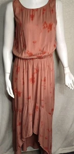 BB Dakota Med Steve Madden dress high low tie dye coral pink goddess Boho whimsy - Picture 1 of 8