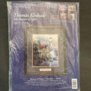Thomas Kinkade Beacon Of Hope Summer #50961 Cross Stitch Kit 1996 Lighthouse - Picture 1 of 10