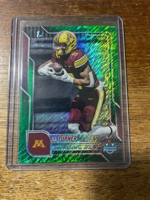 A.J. TURNER 2025 Bowman University Chrome #52 Green Shimmer #/99 Minnesota - Image 1 of 2