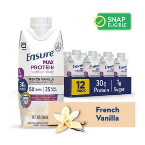 Max Protein Nutrition Shake, French Vanilla 11 Fl Oz, 12 Count Delicious Protein - Picture 1 of 10