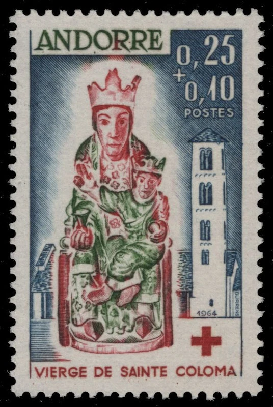 FRENCH ANDORRA B1 - Red Cross Fund "Virgin of St. Coloma" (pb97741) - Image 1 of 1