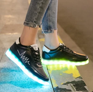 Sneakers Flashing Trainers Led Light Up Shoes Luminous Gift Girls Shoes New Mens - Picture 1 of 21