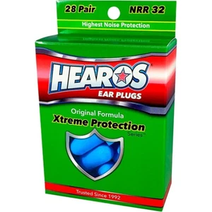 HEAROS NRR 32 Foam Ear Plugs Original Formula Xtreme Protection Series 28 Pair - Picture 1 of 2