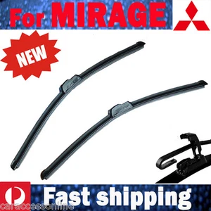 Pair Frameless Windscreen Wiper Blade For Mitsubishi Mirage LA 01/2013 - 05/2016 - Picture 1 of 4