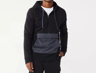 Sudadera con capucha polar ultra suave Tek Gear para hombre joven en negro con gris talla XL ~ NUEVA Foto 1 de 4