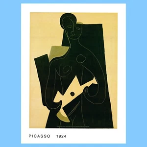 1924 Pablo Picasso Femme A La Guitare vintage art offset lithography print 1991 - Picture 1 of 5