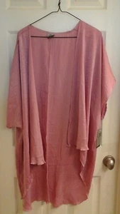 Jonathan Martin Kimono Cover, Women's size Large Pink Short Sleeve, Long, EUC - Picture 1 of 5