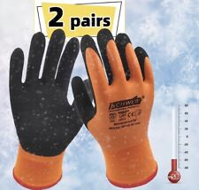 2 Pairs 100% Waterproof Gloves for Men and Women, Winter Work Gloves Double Coat