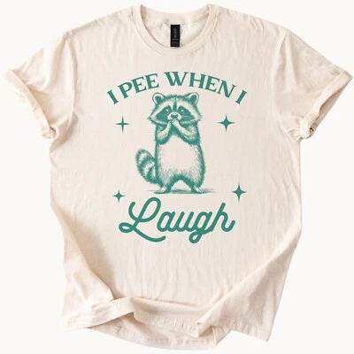 Camiseta Mapache Riendo Divertida Unisex Gráfica Camiseta Novedad Humor Top Foto 1 de 4