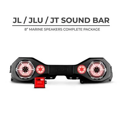 DS18 JLSBAR22LOADED Paquete de barra de sonido enchufable y PLay Jeep JL/JLU/JT extremadamente ruidoso Foto 1 de 4