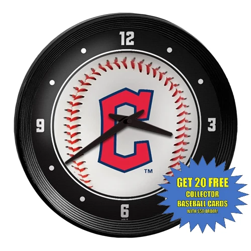 15" Cleveland Guardians Ribbed Frame Wall Clock - Image 1 of 4