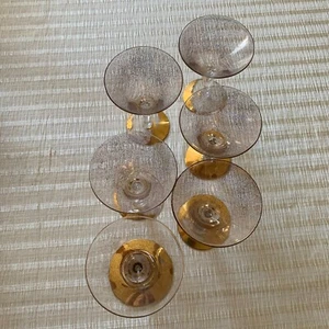 Vintage 1960s Rare Dorothy Thorpe Gold Fleck Martini Glasses Set of 6 MCM - Picture 1 of 9