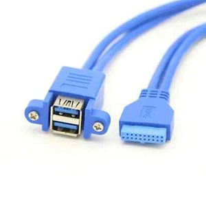 Motherboard 20 pin to double-layer usb 3.0 extension cable with ears 50 cm - Picture 1 of 1
